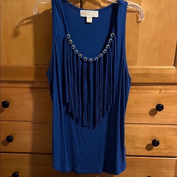 Michael Kors Royal Blue Fringe Tank Top - Picture 2 of 2